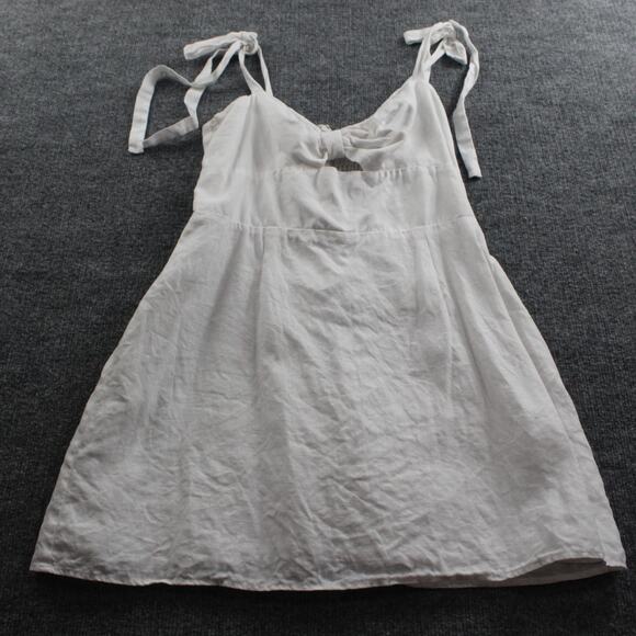 Reformation Dress 12 Pearson Linen Mini Cut Out Tie Strap Romantic Sexy Chic - Picture 4 of 13